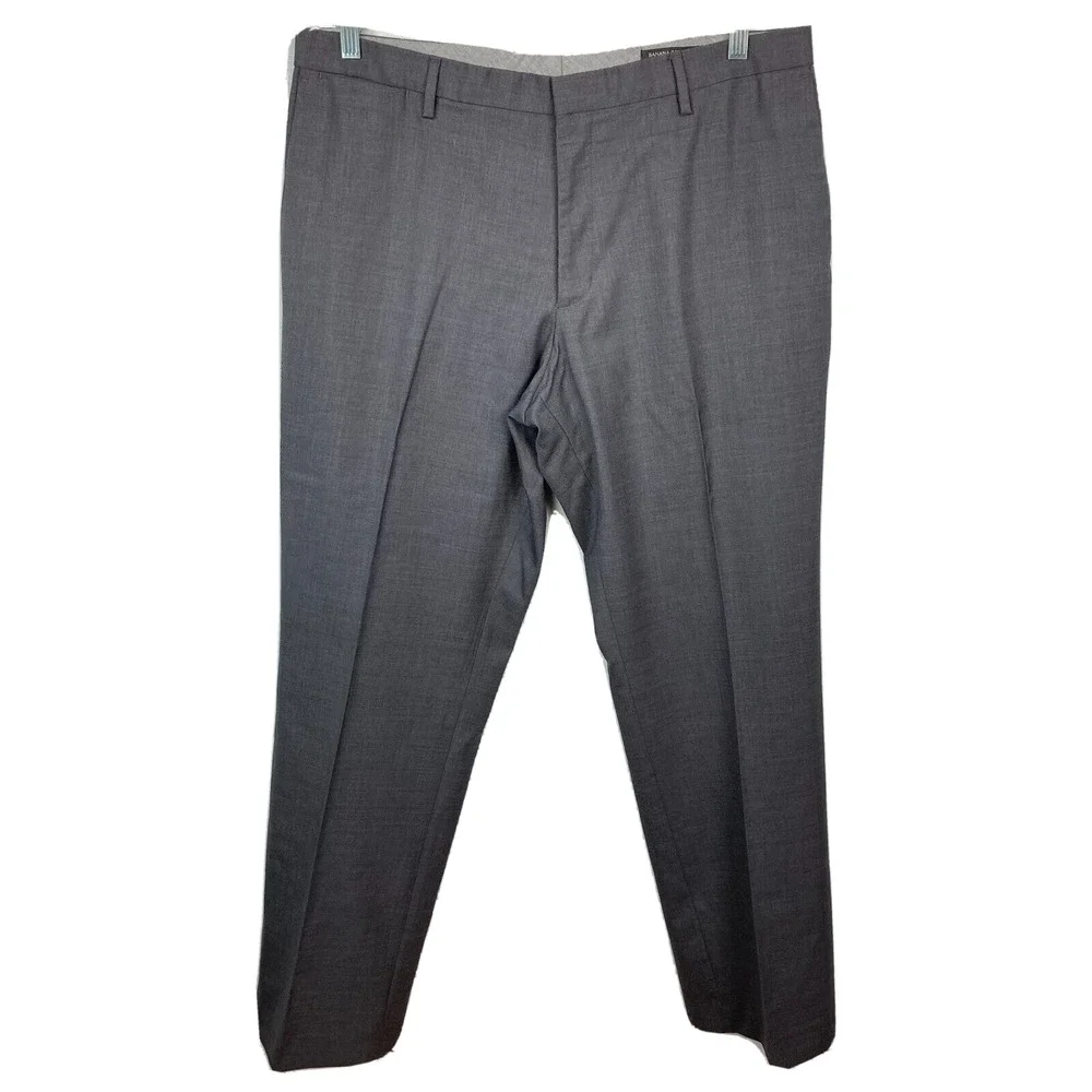 Banana Republic Pants Mens Sz 36 Gray‎ Wool Classic Straight Fit Dress Trousers